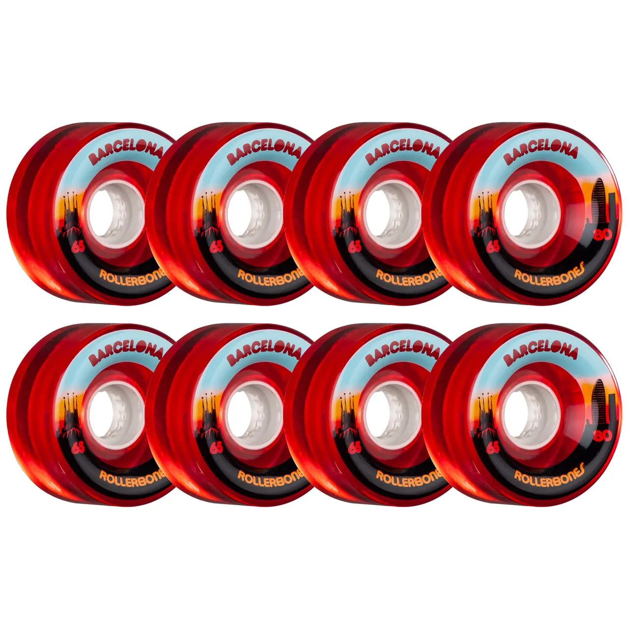 Rollerbones Outdoor Wheels 8 Pack - Barcelona