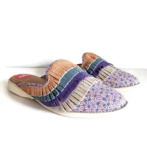 Rollie Nation Shoes 6 Purple Womens 37 Sage x Clare The Jolie Fringe Mule Sandal