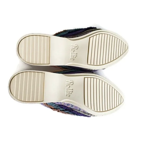 Rollie Nation Shoes 6 Purple Womens 37 Sage x Clare The Jolie Fringe Mule Sandal