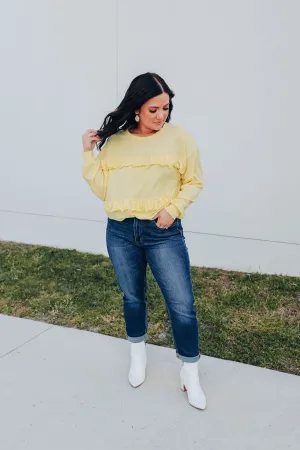 Rosa Ruffled Sweatshirt - Yellow