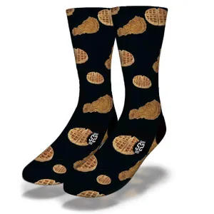 SAVVY SOX CHICKEN AND WAFFLES BLACK SOCKS