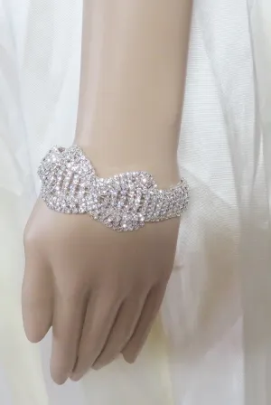 Silver Clear Crystal Rhinestone Bracelet