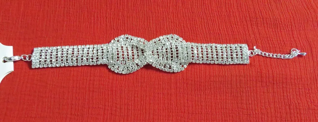 Silver Clear Crystal Rhinestone Bracelet