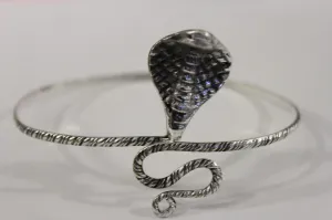 Silver Metal Upper Arm Cuff Bracelet Snake Cobra