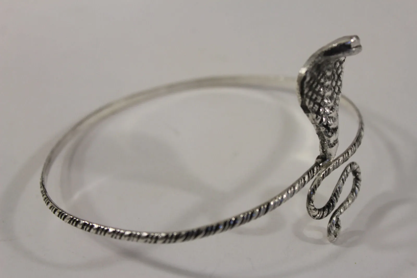 Silver Metal Upper Arm Cuff Bracelet Snake Cobra