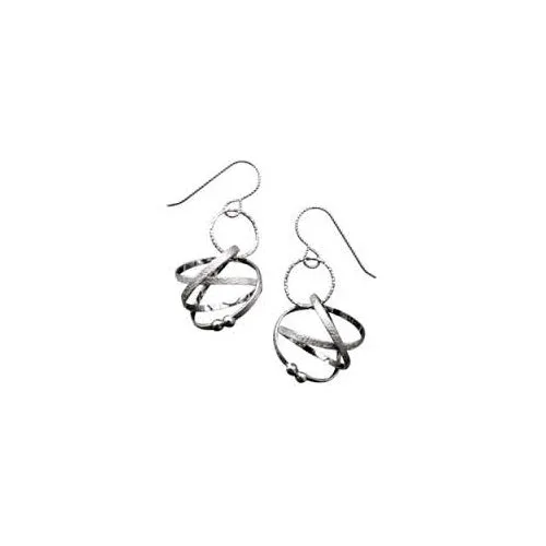 Silver Mobius Round Loop Earring
