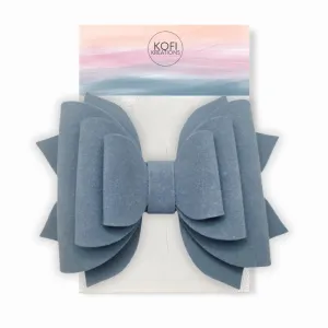 Sky Blue | Suede Hair Bow