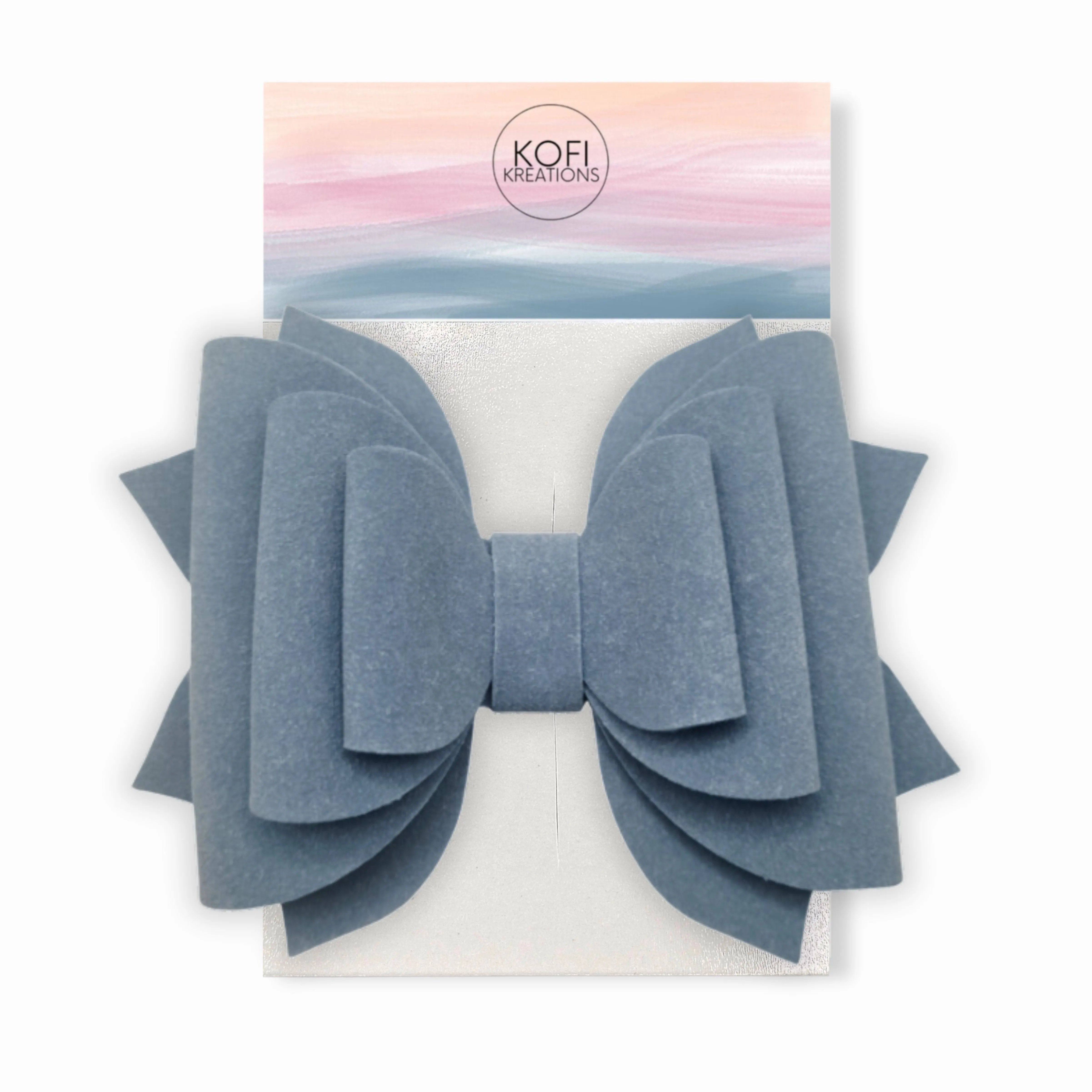 Sky Blue | Suede Hair Bow