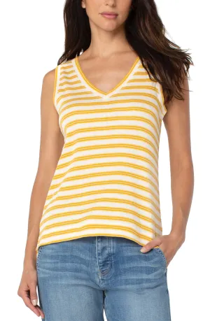 Sleeveless V Neck Top