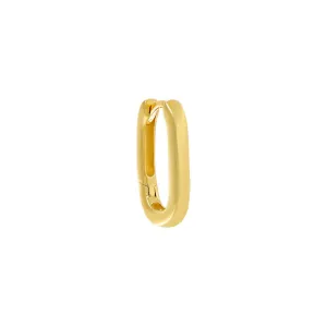 Solid Oval Shaped Huggie Earring