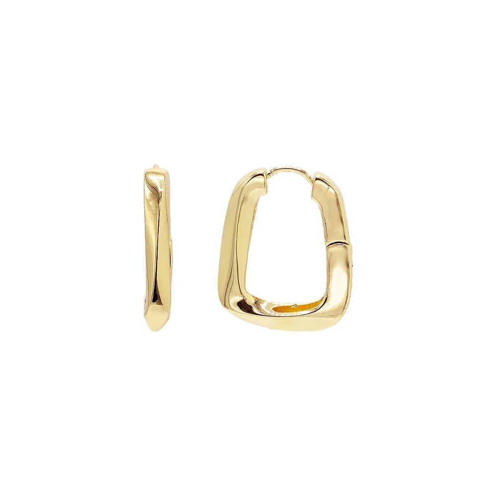 Solid Twisted Box Hoop Earring