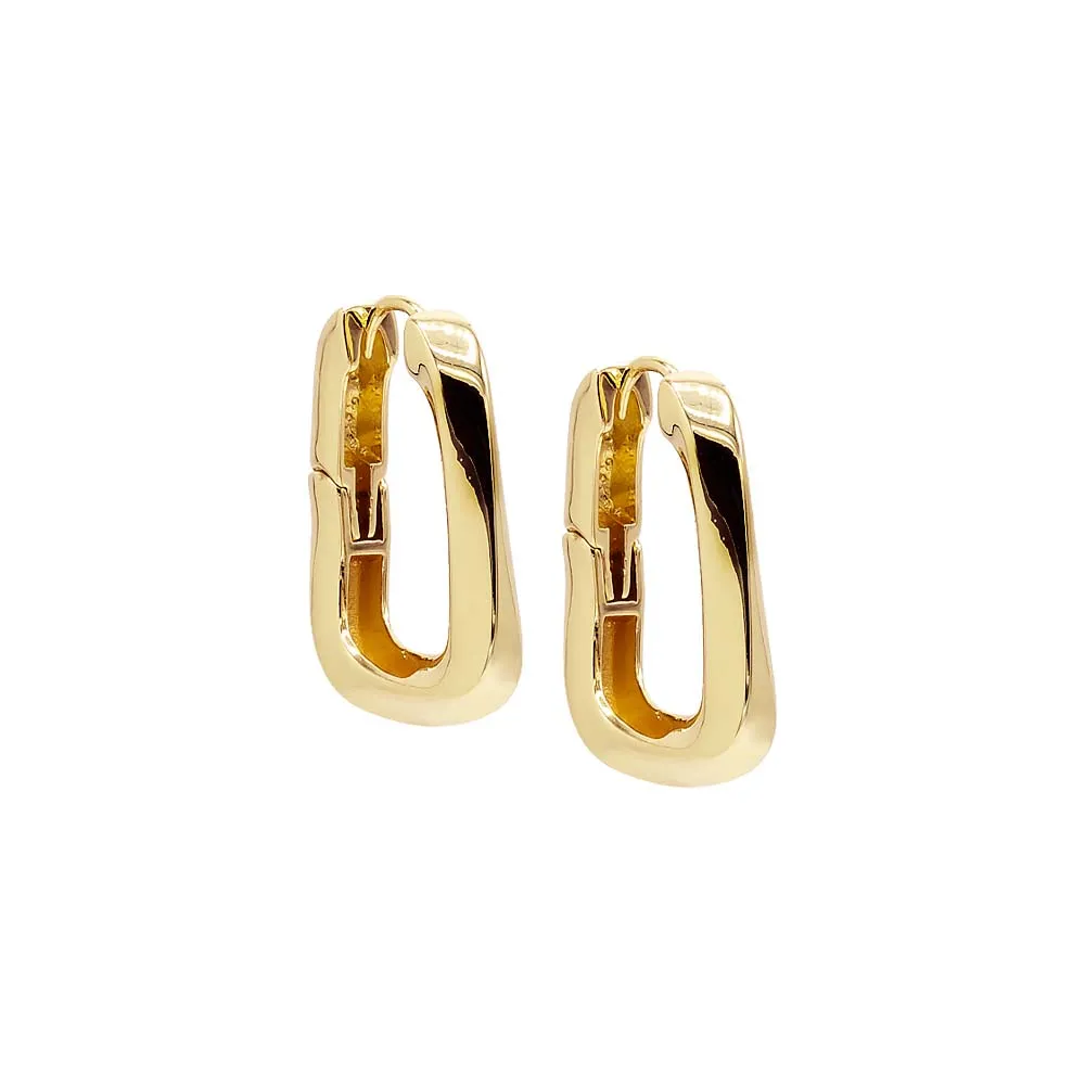Solid Twisted Box Hoop Earring