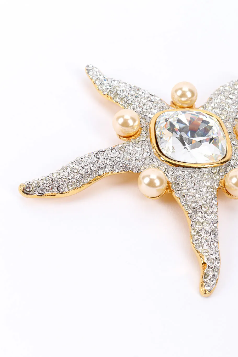 Starfish Rhinestone Brooch