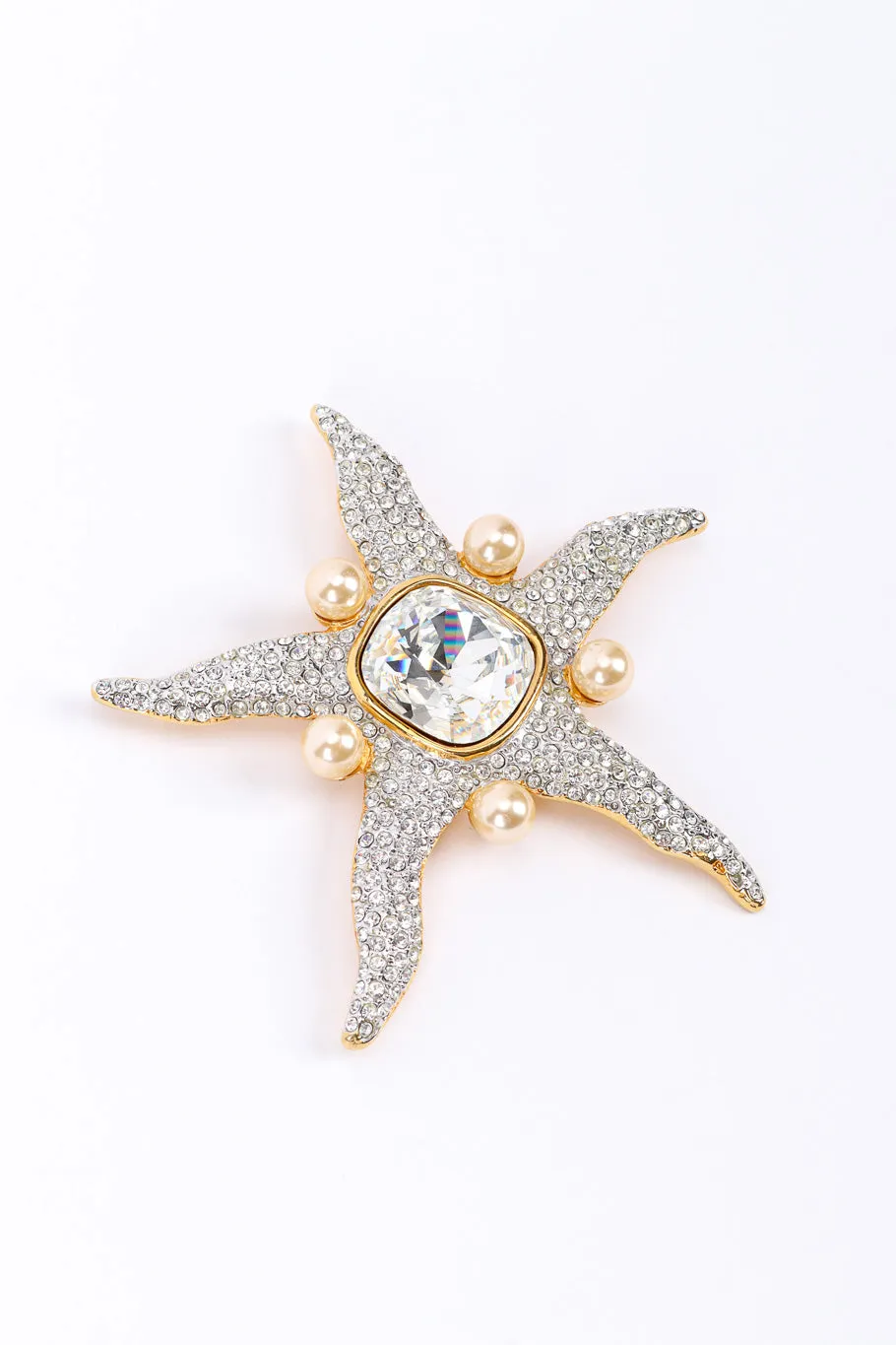 Starfish Rhinestone Brooch