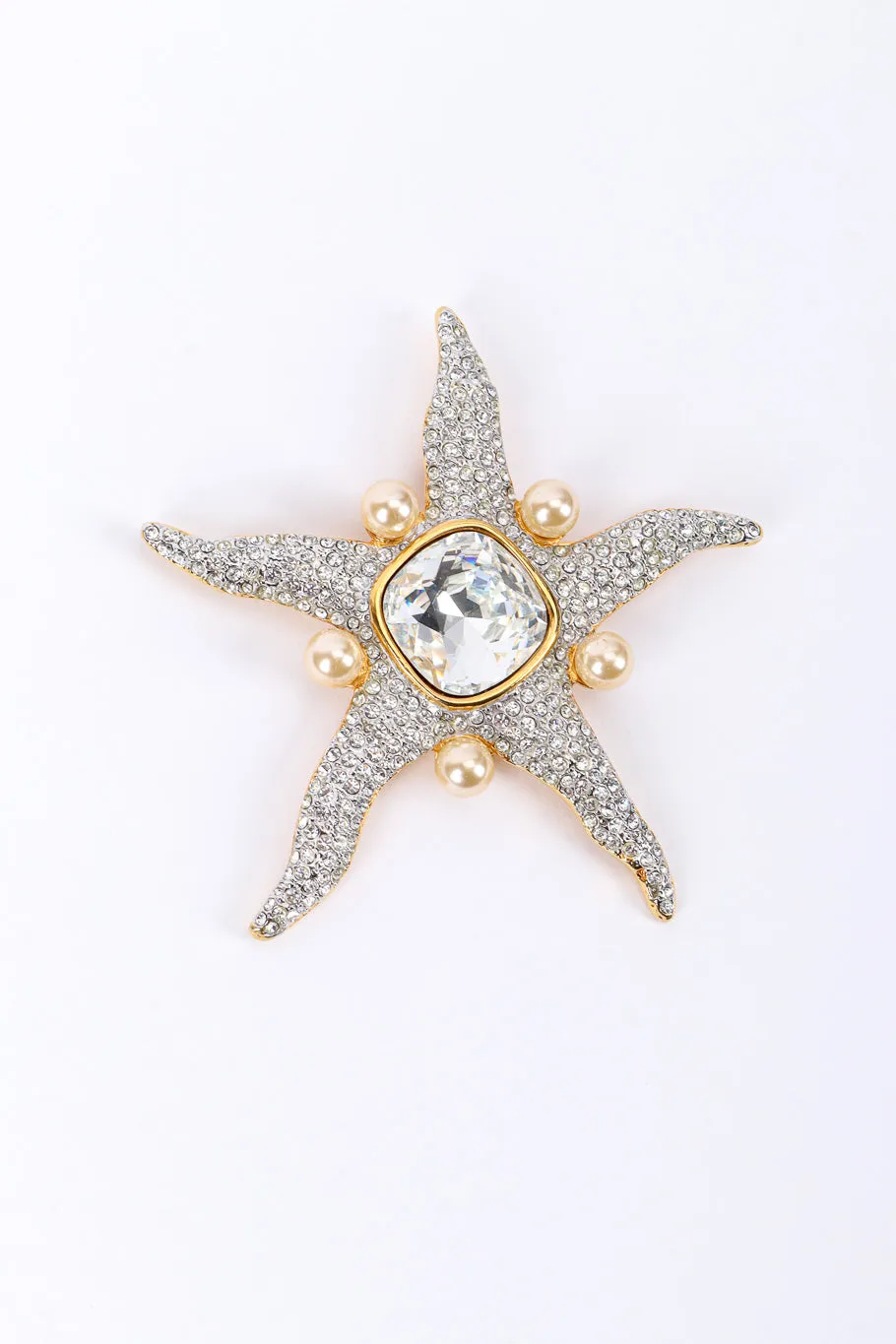 Starfish Rhinestone Brooch