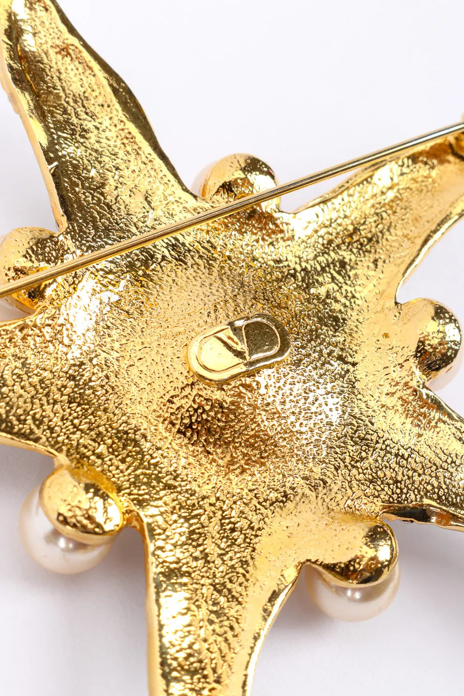 Starfish Rhinestone Brooch