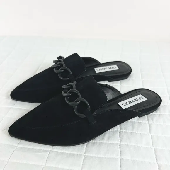 Steve Madden Forte Mule Flat in Black Suede Size 7 NWB