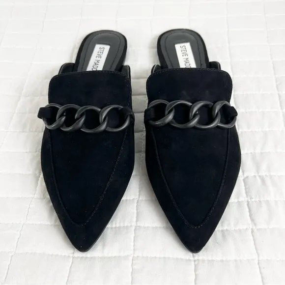 Steve Madden Forte Mule Flat in Black Suede Size 7 NWB