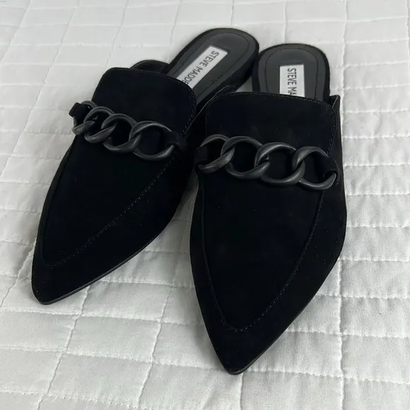 Steve Madden Forte Mule Flat in Black Suede Size 7 NWB