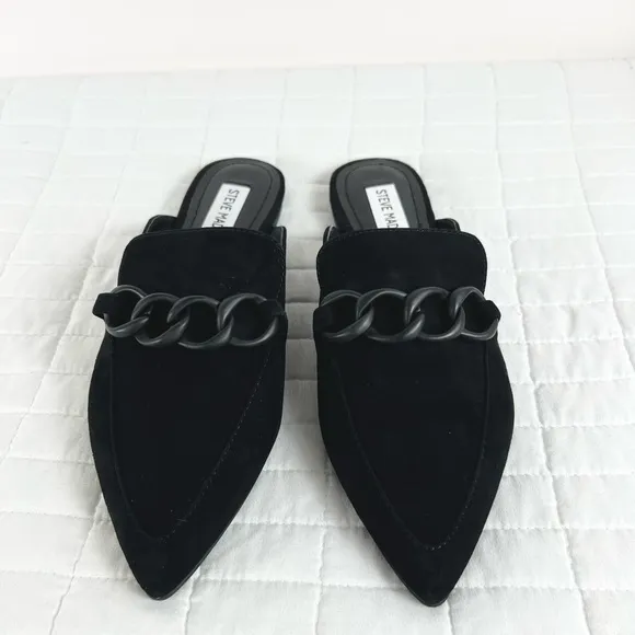 Steve Madden Forte Mule Flat in Black Suede Size 7 NWB