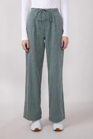 Striped Brushed PJ Pants for Women in Hunter Green | IBP31360-HUNTER