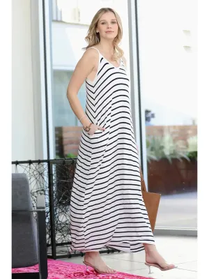 Striped Pocketed Maxi Dress