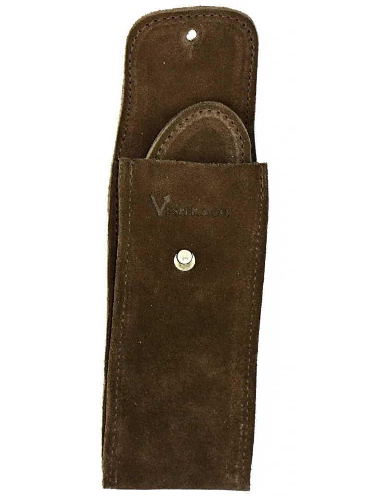 Suede Leather Watch Pouch in Chocolate
