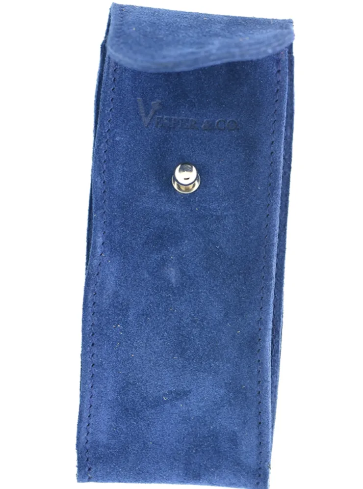 Suede Leather Watch Pouch in Marine Blue