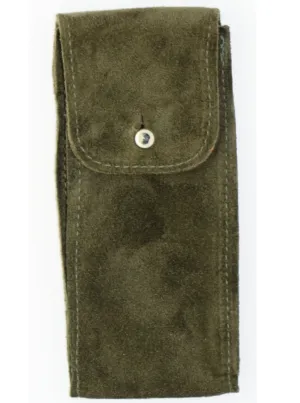 Suede Leather Watch Pouch in Moss