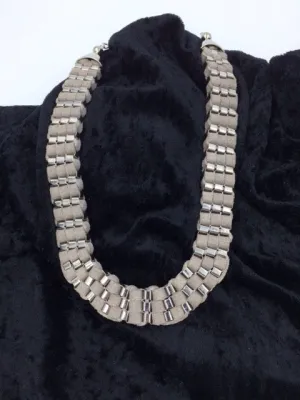 Suzie Blue Suede and Chain Necklace