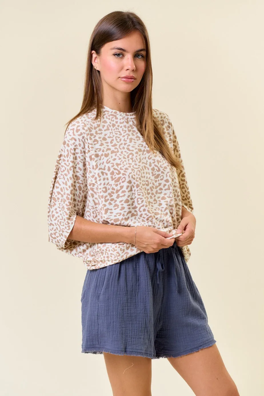 Tan Leo Batwing Comfy Tee