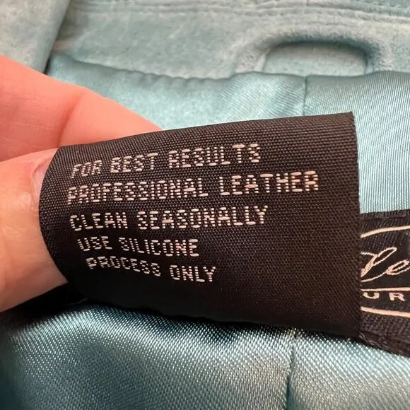 Terry Lewis Classic Luxuries Teal Suede Leather Blazer Jacket Size Small