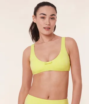 The Delray Bikini Top - Floral Lace - Limeade
