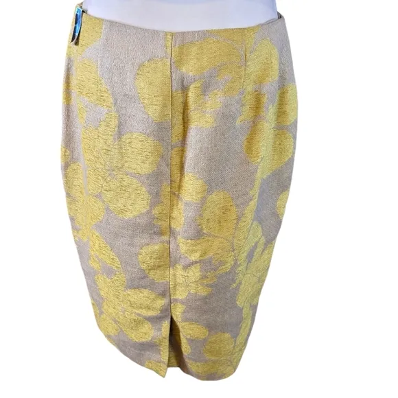The Limited Linen Blend Floral Jacquard Pencil Skirt | Pencil Skirt | Size 12