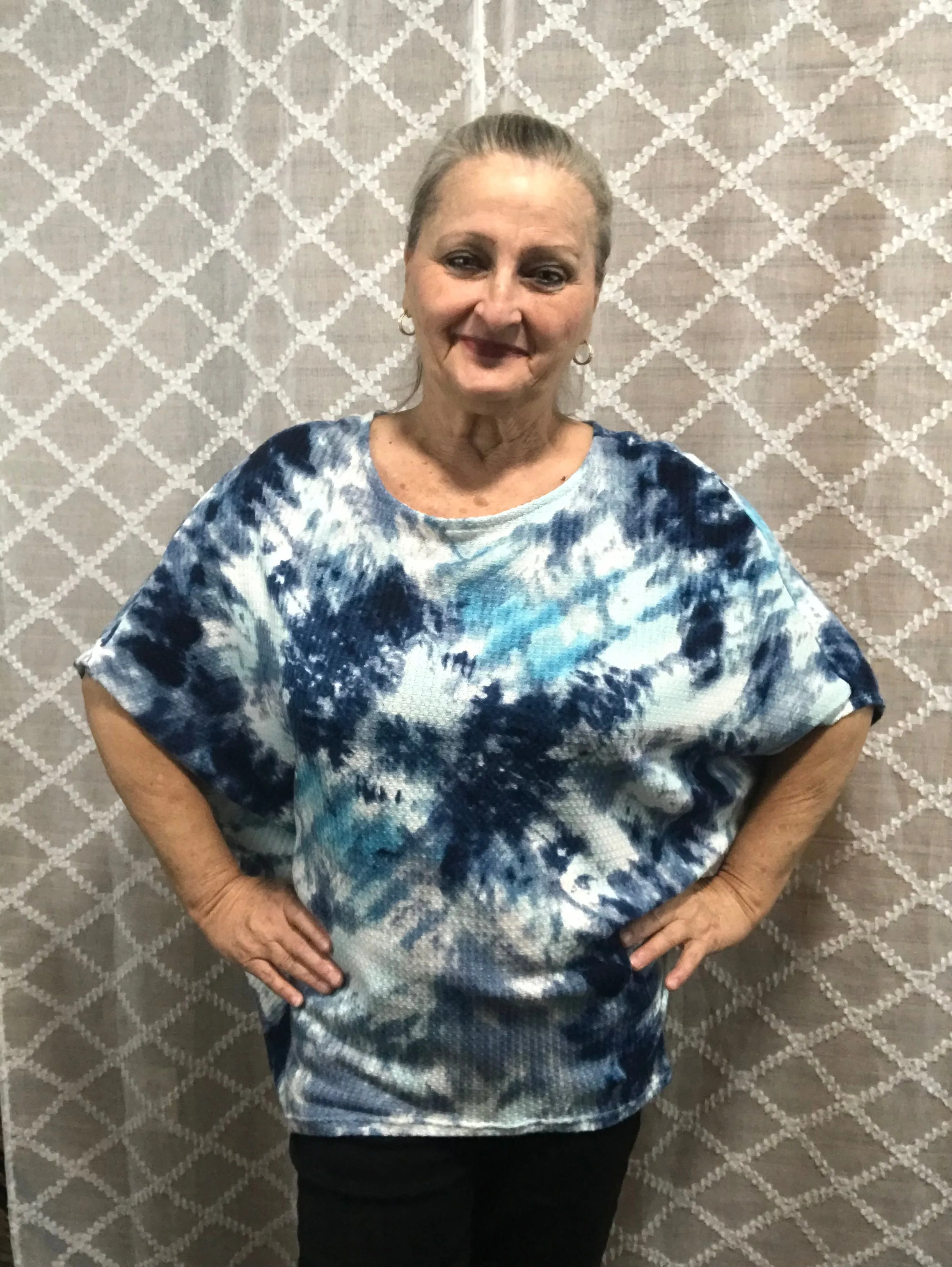 Tie Dye Waffle Weave Oversized Shirt