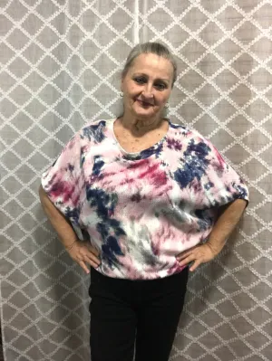 Tie Dye Waffle Weave Oversized Shirt