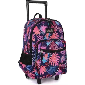 Tilami Leaves Pink 18 inch Double Handle Rolling Backpack