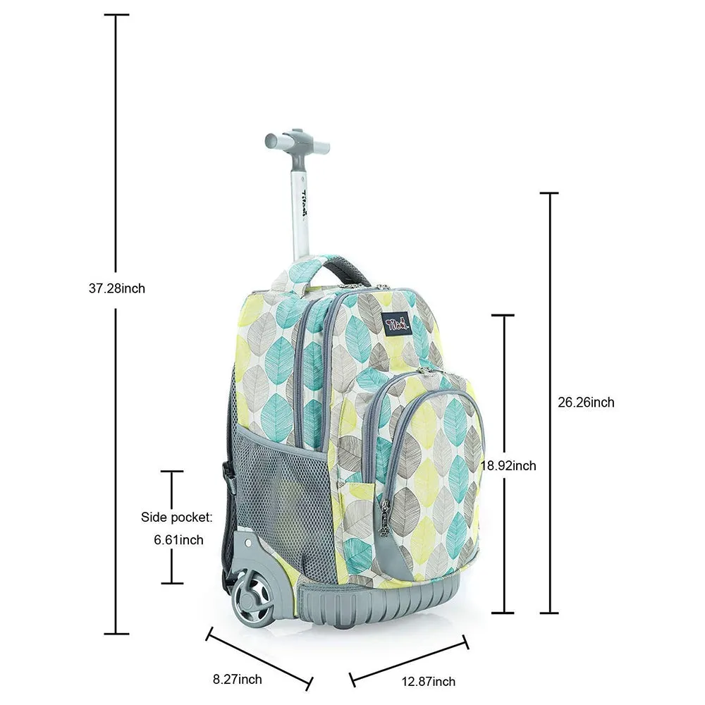 Tilami Yellow Autumn Leaves 18 inch Kids Rolling Backpack