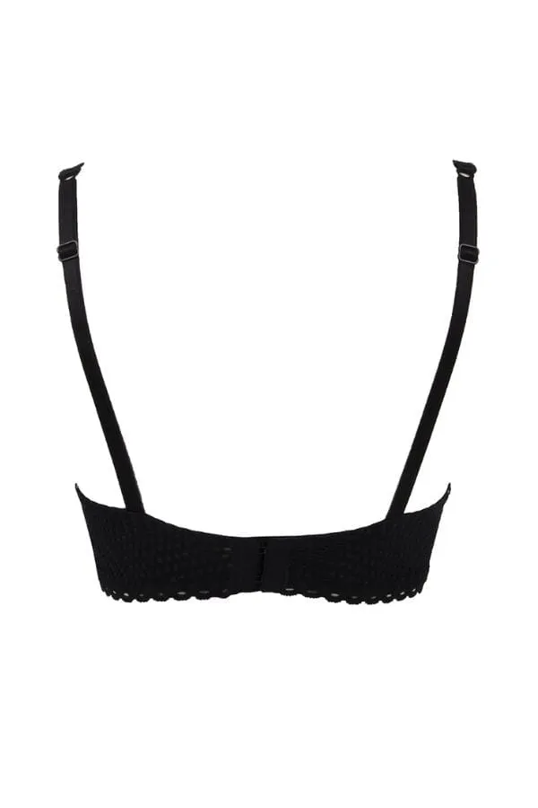 Tressage Graphic Contour Bra  - Black