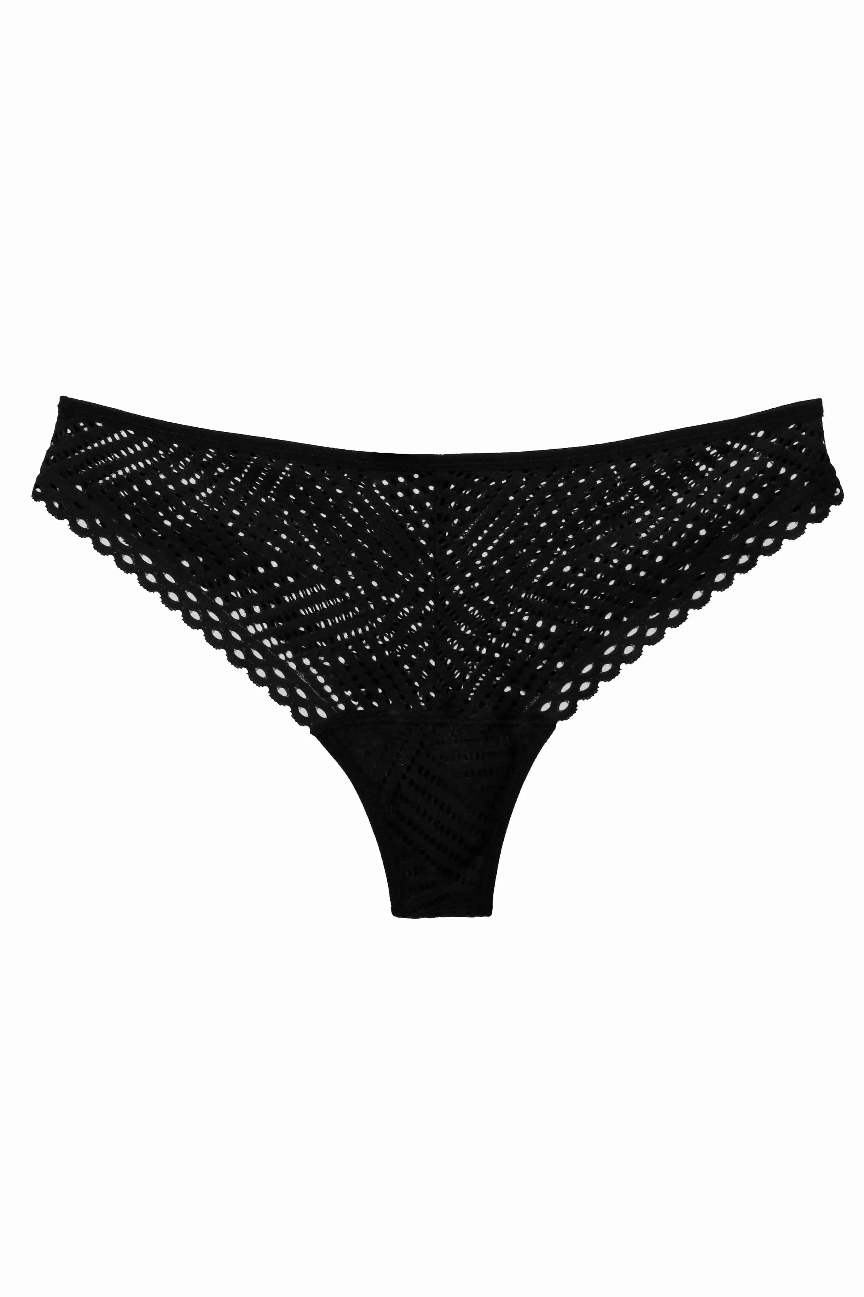 Tressage Graphic Thong - Black