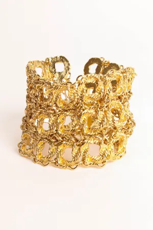 Triple Row Rope Twist Link Bracelet