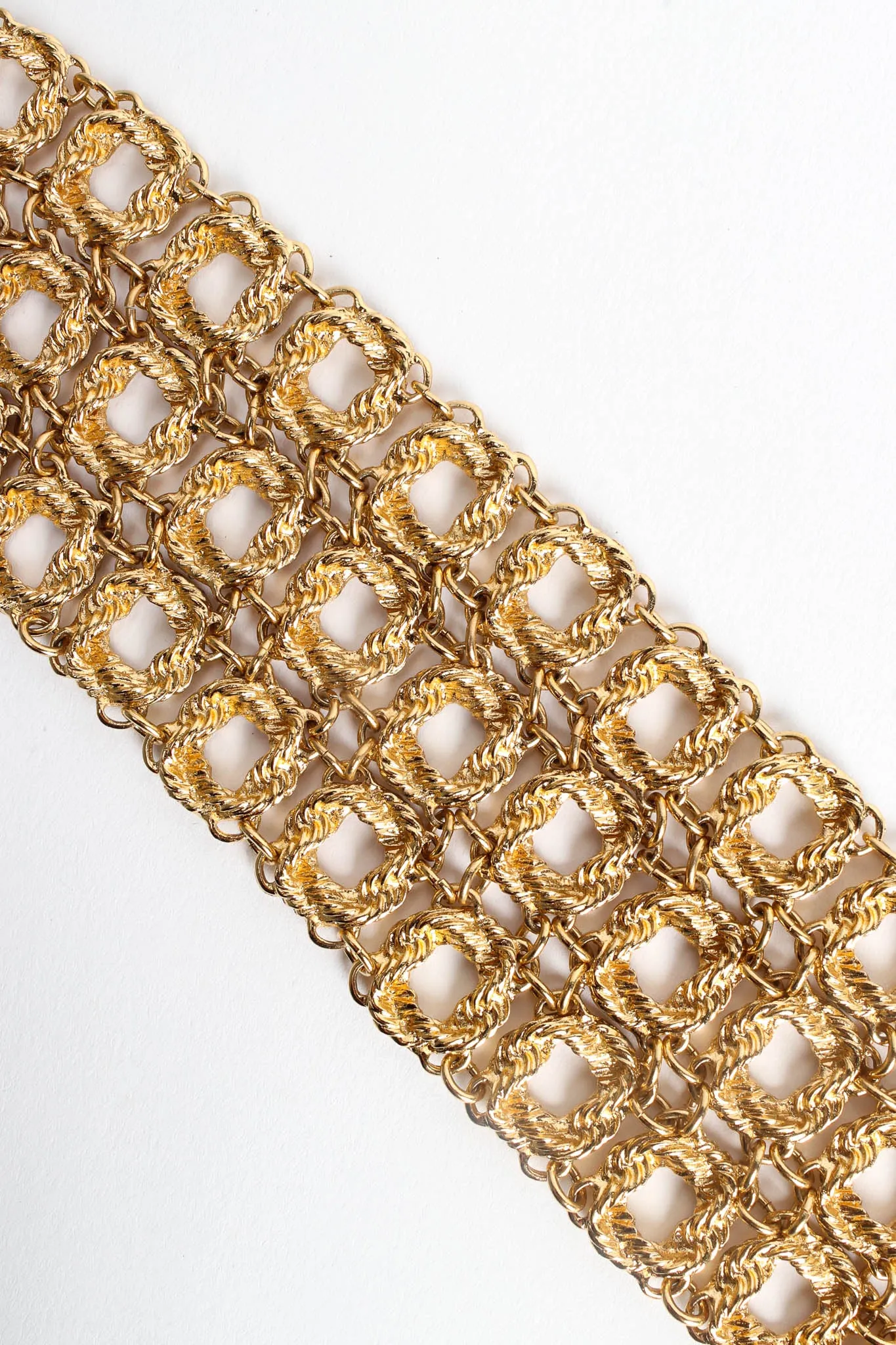 Triple Row Rope Twist Link Bracelet