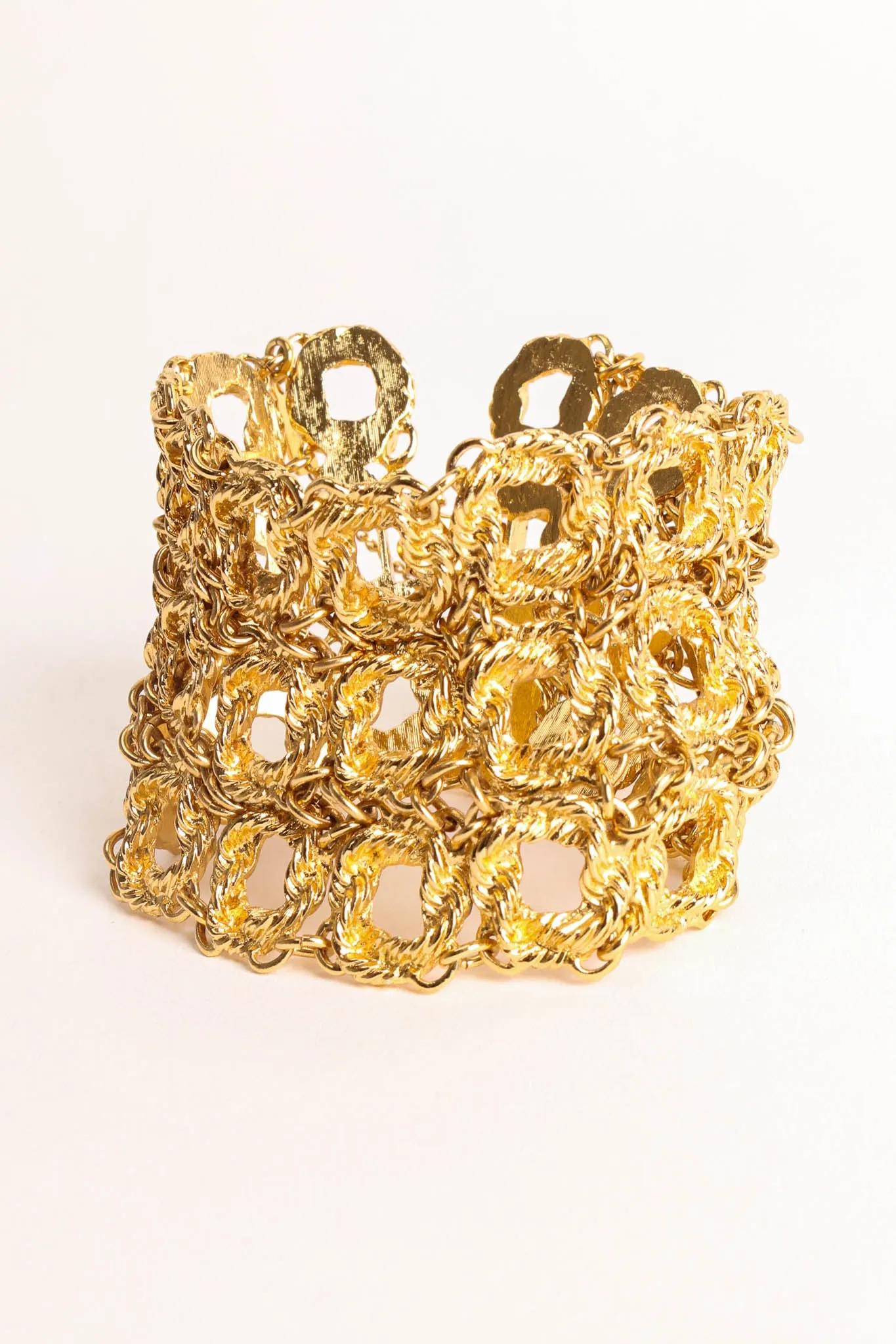 Triple Row Rope Twist Link Bracelet