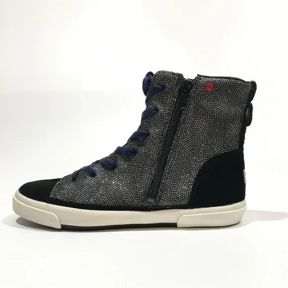 UGG I Heart Hi Top Sparkly Sneakers -Black / Silver -Youth US 6 -NEW