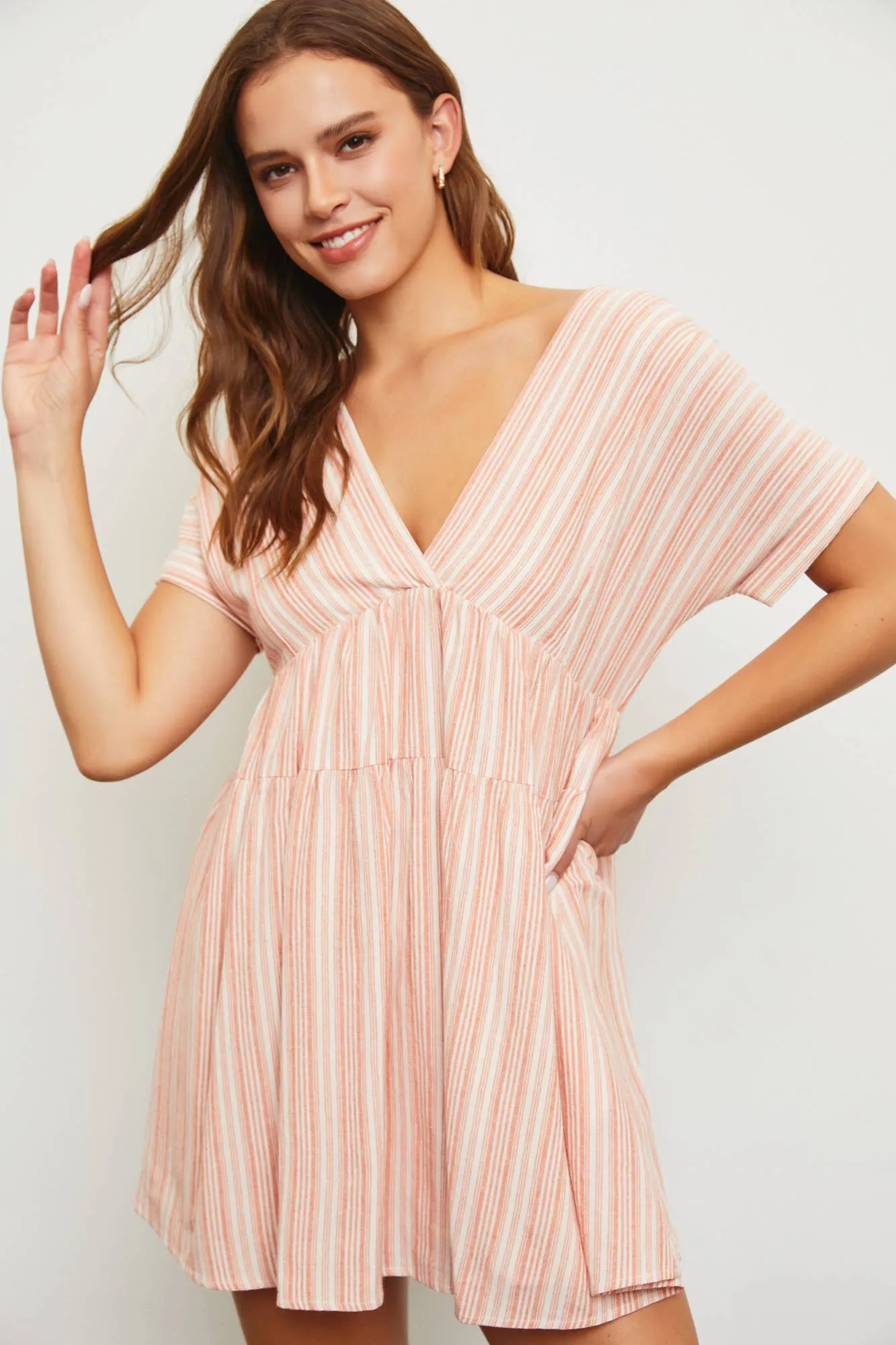 V-NECK TIER DRESS