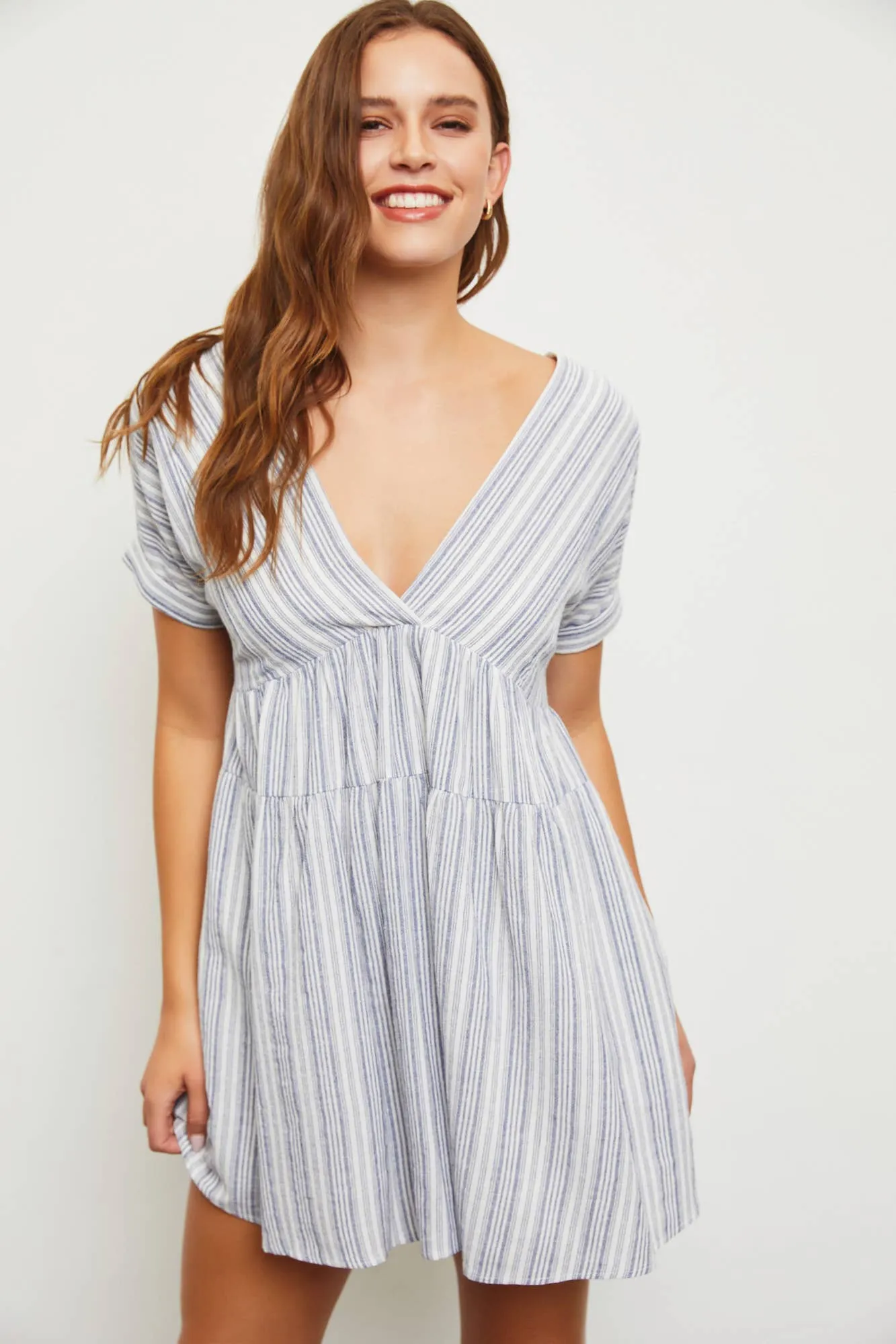 V-NECK TIER DRESS