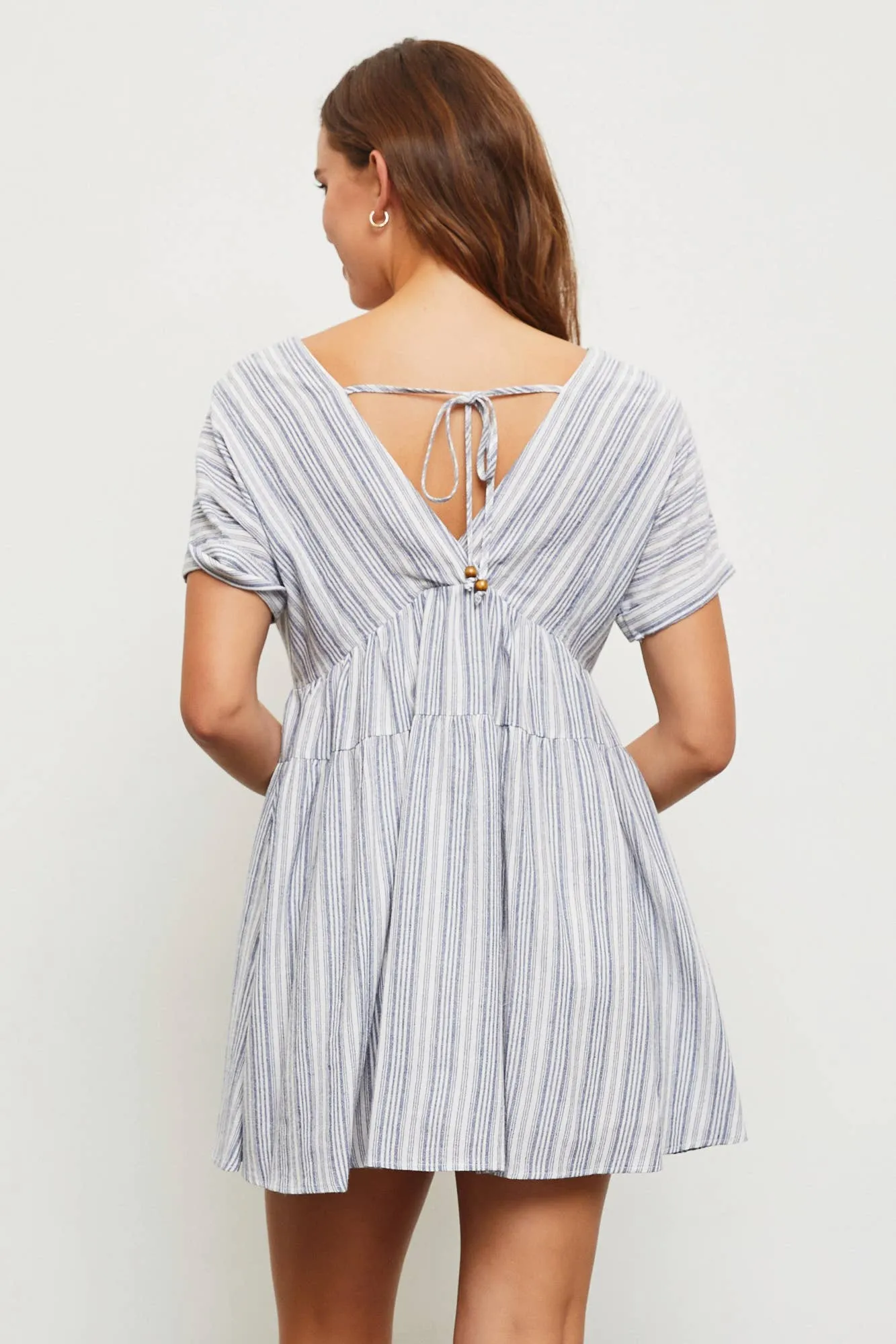 V-NECK TIER DRESS