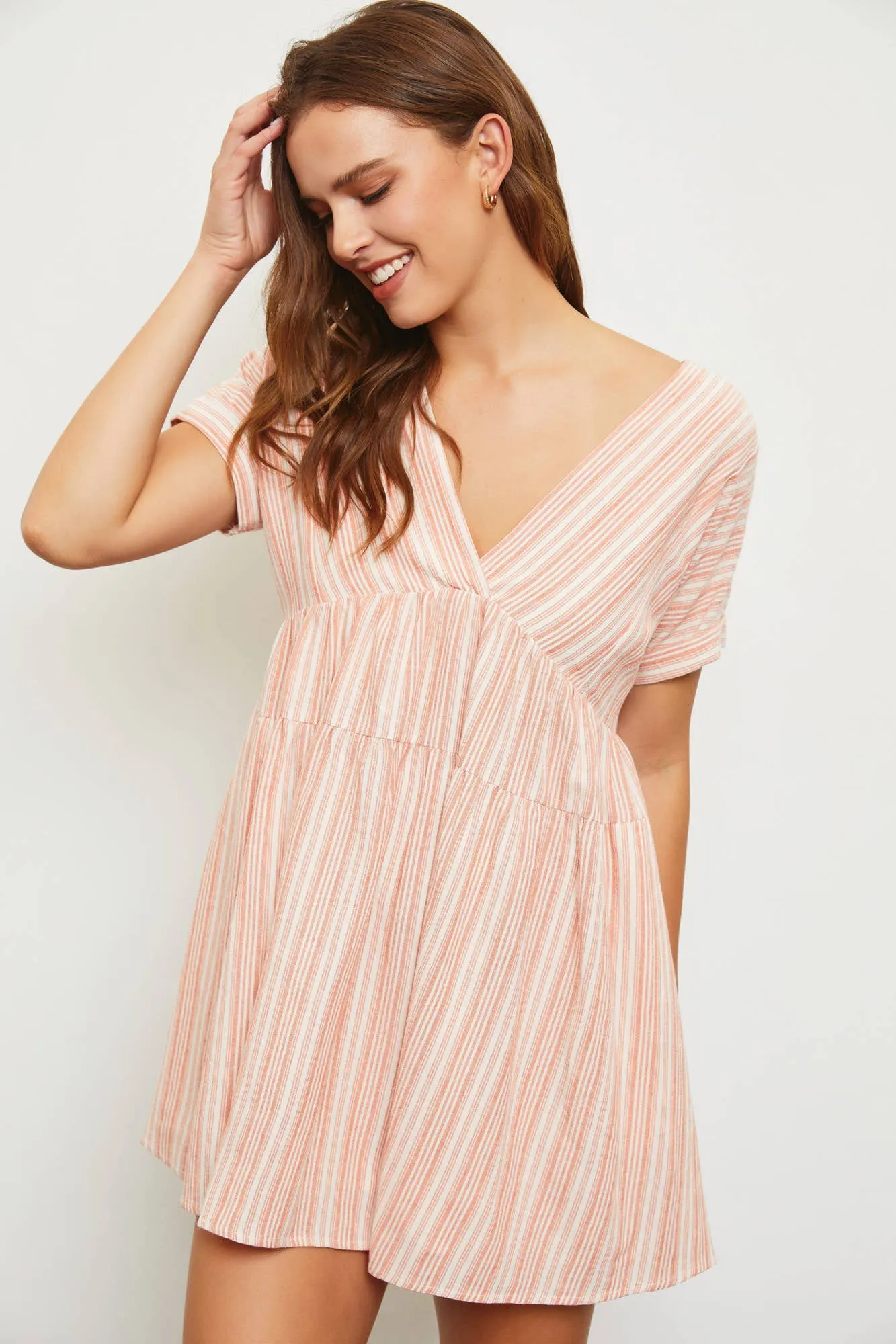 V-NECK TIER DRESS