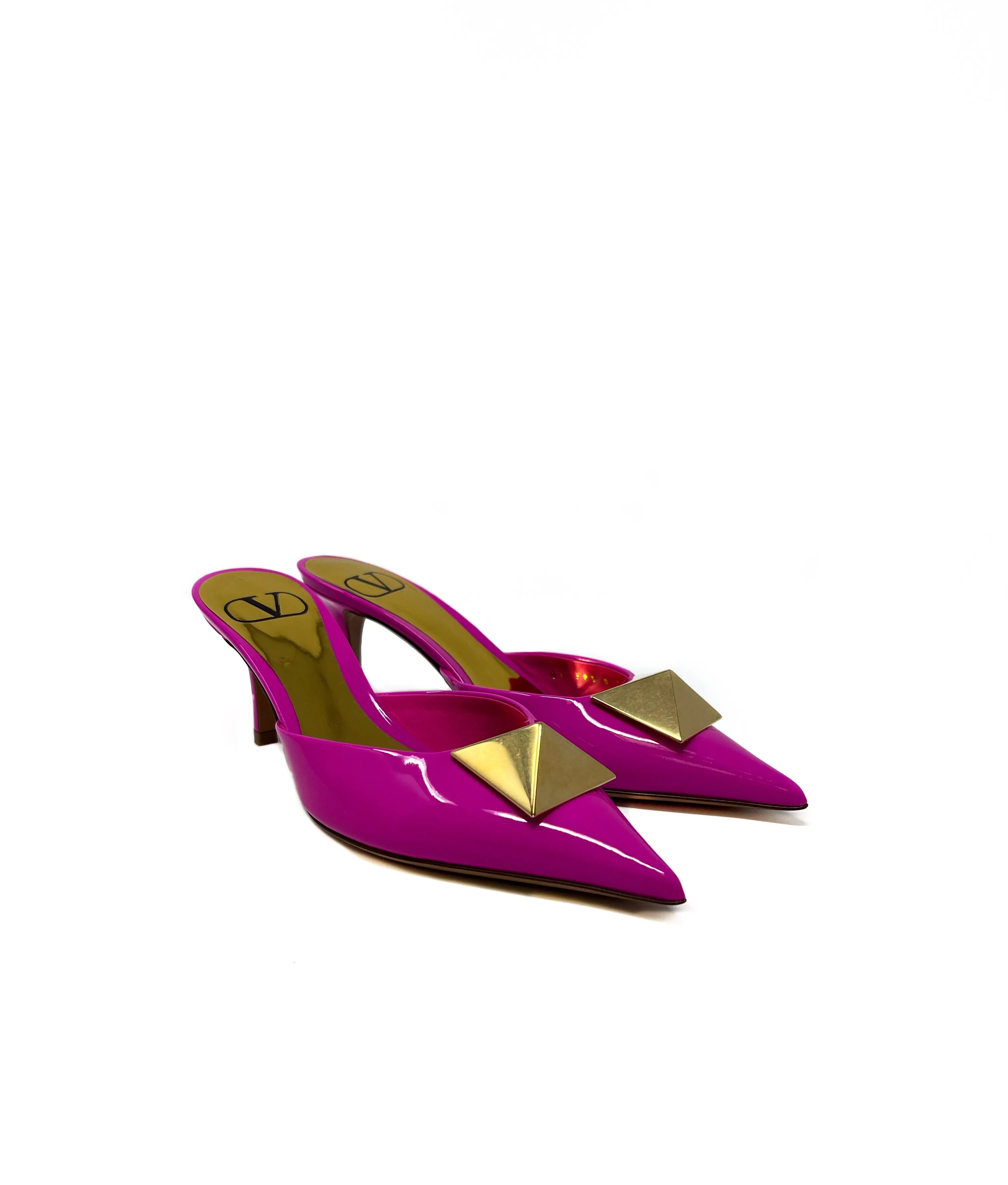 Valentino Size 35 Single Roman Stud Pointed Toe Mule