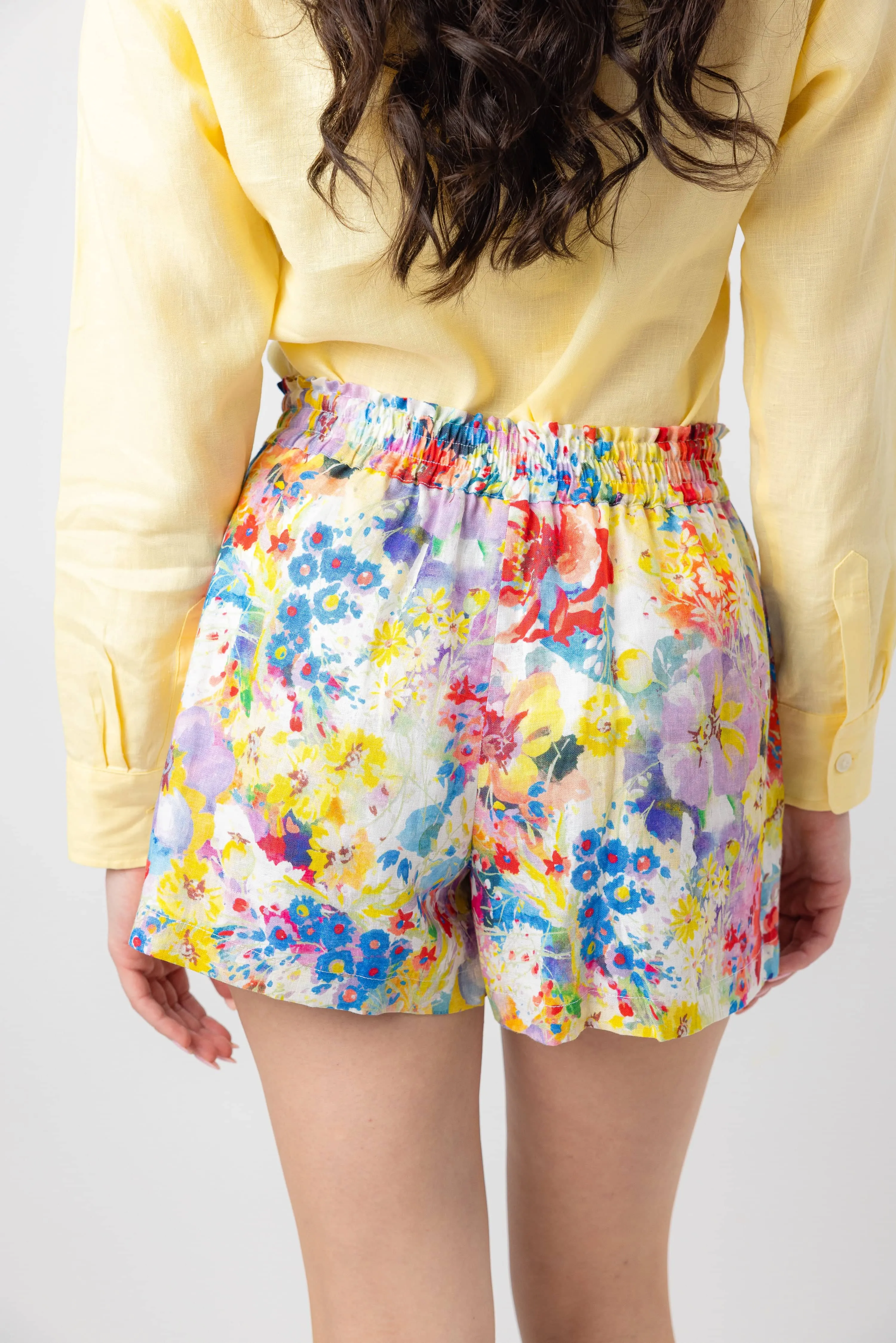 Venice Linen Short - Bright Floral